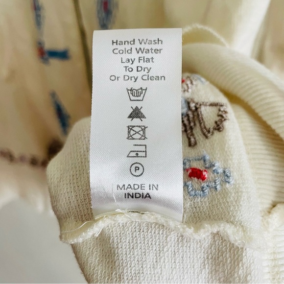 Caite White hooded tunic sweater with Blue aztec Embroidery XXL Asymmetrical - Picture 8 of 11